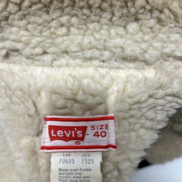 Levi’s Coat Sherpa Lined Jacket Corduroy Brown Snap Vintage USA Made Men's 40 - Picture 9 of 10